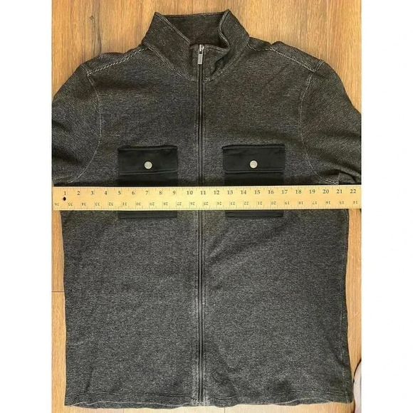 Mens Xl Gray & Black Michael Khors Dress Zip Up Sweatshirt - Picture 6 of 7